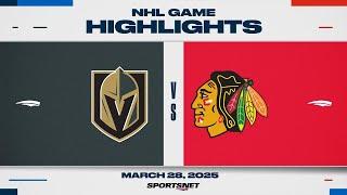NHL Highlights | Golden Knights vs. Blackhawks - March 28, 2025