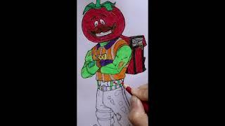 Coloring Tomatohead Fortnite Faber Castell | Раскраска Мистер Помидор Фортнайт Faber Castell