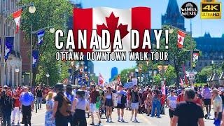 Canada Day! Huge Ottawa City-Wide Festival - 4K Downtown Walking Tour