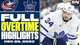 Toronto Maple Leafs at Columbus Blue Jackets | FULL Overtime Highlights - December 29, 2023