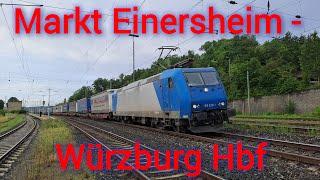 Von Markt Einersheim nach Würzburg Hbf, durch die eingleisige Baustelle bei Kitzingen