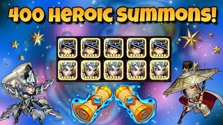 Idle Heroes (O3) - 400 Heroic Summons! - Multiple Double 5 Star Drops?!?