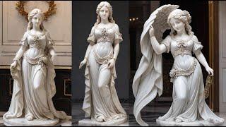 Art : beautiful marble statue in Greece