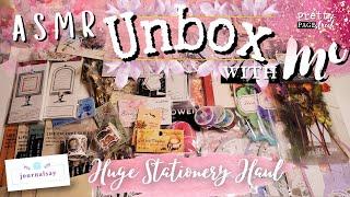 ASMR UNBOXING HUGE STATIONERY HAUL | Aesthetic Vintage Retro Creative Journal Supplies Relaxing