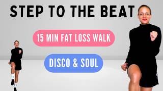 15min Step to the Beat Indoor Walking Workout Disco Soul Knee-Friendly Beginner Easy Dance Cardio