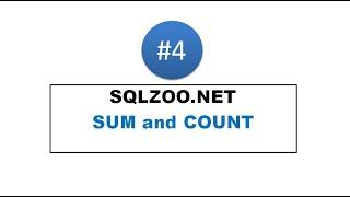 sqlzoo.net | SUM and COUNT | SQL Tutorial | Learn SQL | SQL for Beginners | MySQL