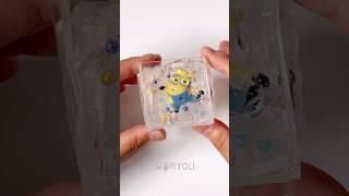 DIY Minions 🟡 Cube Squishy with nano tape #shorts