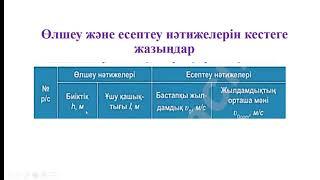 9 сынып 2 зертханалық жұмыс  Горизонталь лақтырылған дененің қозғалысын зерделеу