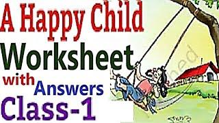 A Happy Child Worksheet | English For Class 1(NCERT) | 2025-26