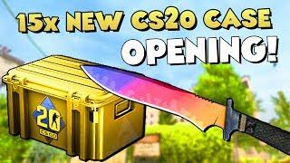 NEW CS20 CASE OPENING!  15x CS20 Case + 10x CS20 Sticker Capsule Unboxing