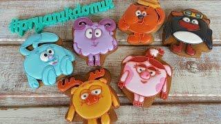 Имбирные пряники: Мастер- класс - Смешарики/ How to decorate cookies