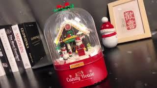 LEGO Christmas Music Box Santa Claus Snowman Candy House Building Blocks