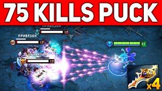 x4 Divine Rapier Puck Hard Carry The Game 75 Kills Insane Damage | Dota 2 Gameplay