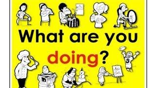 Present Continuous Verbs - What are you doing? (easy English practice) | Mark Kulek - ESL