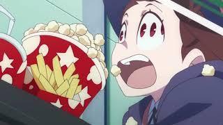 Akko opens the wrong door, except it's the original scene