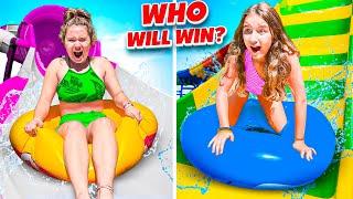 Older vs Younger Sisters EXTREME WATERPARK POOL CHALLENGE!