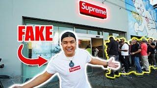 WEARING FAKE SUPREME TO THE SUPREME STORE IN LA!! (HYPEBEAST REACT)