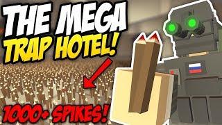 THE MEGA TRAP HOTEL - Unturned Epic Trap Base | Huge Fake Floor! *1000+ SPIKES*