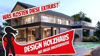 DESIGN HOLZHAUS mit MEGA DACHTERRASSE als Fertighaus | Elk Vision | Haustour | Hausbau Helden