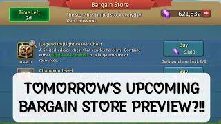 Lords mobile - Tomorrow's Bargain Store Preview?!