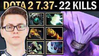 Faceless Void Gameplay Miracle with 22 Kills and Mjolnir - Dota 2 7.37