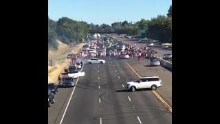 Sacramento sideshow stops traffic on I-5