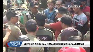 Proses Penyegelan Tempat Hiburan di Lingkar Pantura Dihadang Massa