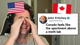 American Reacts to Canadians ROASTING America on the Internet