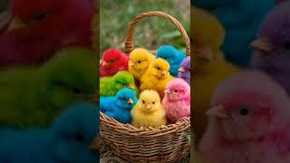 Colored baby chicks/ rainbow chicks short#cute #animals #birds #chicks #babychicken #shortvideo