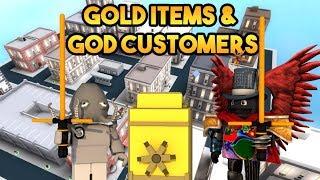 [Roblox] Cash Grab Simulator: GOLD ITEMS & GOD CUSTOMERS (Rebirth unlocking gold items)