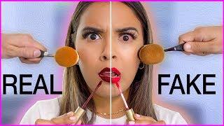 Beauty Busters: Poop or Woop? FULL FACE OF FAKE vs. REAL MAKEUP Natalies Outlet