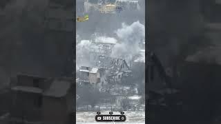 UKRAINIAN forces blast Russian occupied buildings with Rapira MT 12 anti tank guns #shorts