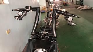 12” Bobber chopper handlebar install on Harley FatBoy