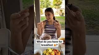 Karolina Protsenko (12 yrs) - Shows the healthy food she has for breakfast (Aug 18, 2021)