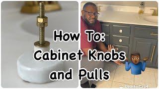 Easy || How To Install Cabinet Knobs When They Are Too Short || DIY Cabinet Pull Install - No Jig