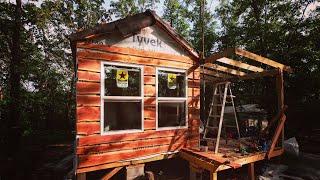 A One Of A Kind Off Grid Tiny House | Helping The Crockers Put Up Cedar Siding!