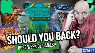 Should You Back? Expert Crowdfunding ADVICE;  17 NEW Board Games in 35 MINUTES! S25E21!