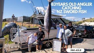 83-Year-Old Bill Conquers Swordfish on Offshore boat