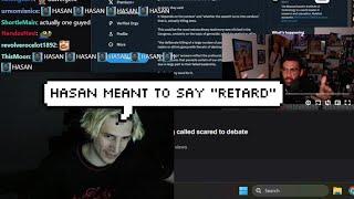 xQc reacts to Hasan calling someone "neurodivergent" instead of "retard"