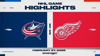 NHL Highlights | Blue Jackets vs. Red Wings - February 27, 2025