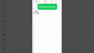 fill serial number automatically - series option - yours lovingly #shorts #excel  #exceltips