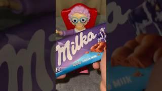 GRANNY IS HAPPY WITH MILKA CHOCOLATE #viral #granny #toys #shorts