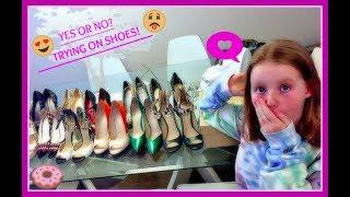 TRYING ON MY MOMS SHOES!