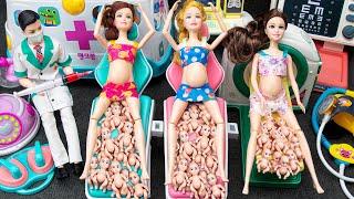 17 Minutes Satisfying Barbie Doctor Toy ASMR, Pregnant Doll Set, Disney Princess Carriage Toy Set