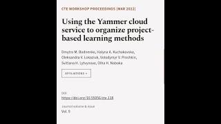 Using the Yammer cloud service to organize project-based learning methods | RTCL.TV