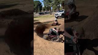 Railing ruts hard and laughing harder with my bro  #mtbfails #mtblife #kidsbike #brothers