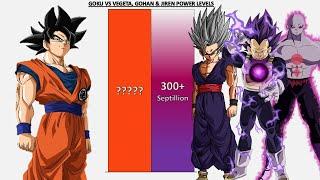 Goku VS Vegeta, Gohan & Jiren POWER LEVELS - DB/DBZ/DBGT/DBS