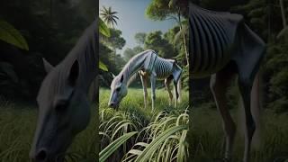 The horse ate a lot of grass and became strong  #shorts #viral #ai #horse #money