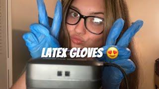 asmr | blue latex gloves & tingly whispers