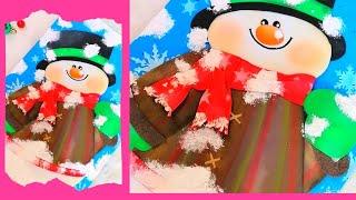 COMO HACER UN MUÑECO DE NIEVE CON FOAMI PARTE 3/manualidades de navidad